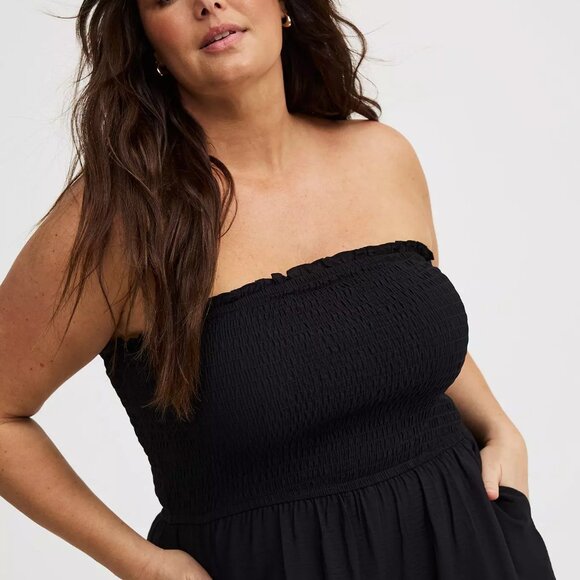 Torrid Smocked Tube Wide Leg Jumpsuit 2X - Picture 2 of 16